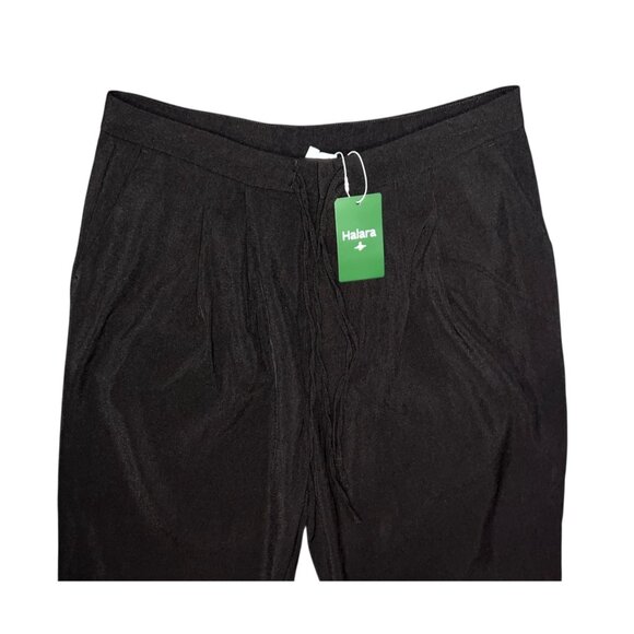 Halara High Waisted Straight Leg Drawstring Plicated Zipper Pocket Work Pants Sz - Picture 2 of 9